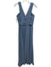 Monique Lhuillier Size 6 Blue Polyester Gathered Sleeveless Side Zip Gown Blue / 6