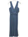 Monique Lhuillier Size 6 Blue Polyester Gathered Sleeveless Side Zip Gown Blue / 6