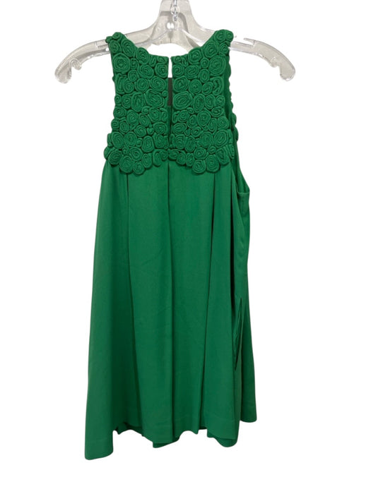 3:1 Phillip Lim Size 6 Green Silk Rose detail Sleeveless Dress Green / 6