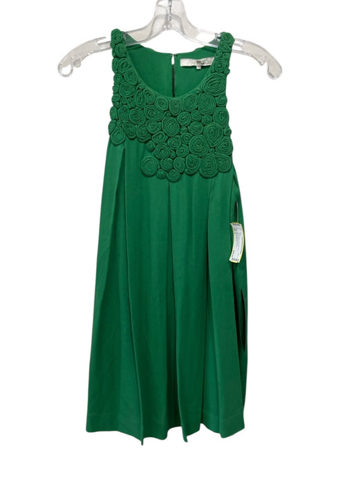 3:1 Phillip Lim Size 6 Green Silk Rose detail Sleeveless Dress Green / 6