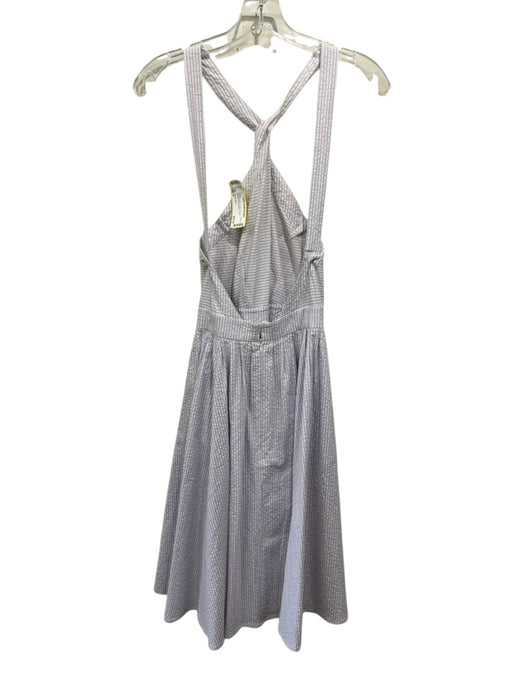 Christy Dawn Size S Purple & White Cotton Striped Sleeveless Dress Purple & White / S