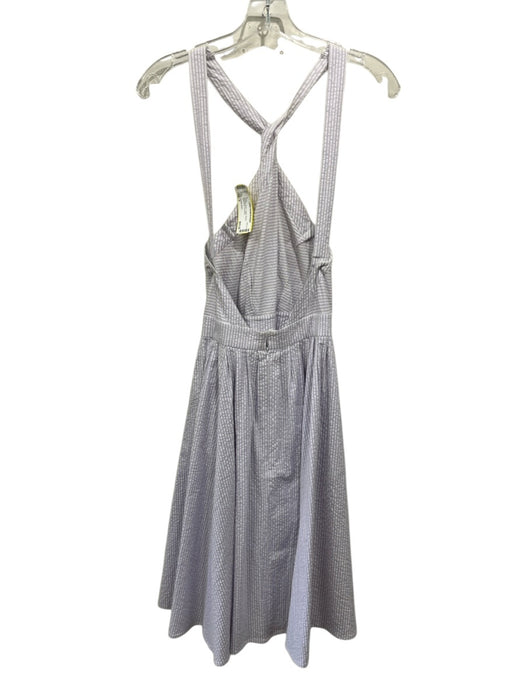 Christy Dawn Size S Purple & White Cotton Striped Sleeveless Dress Purple & White / S
