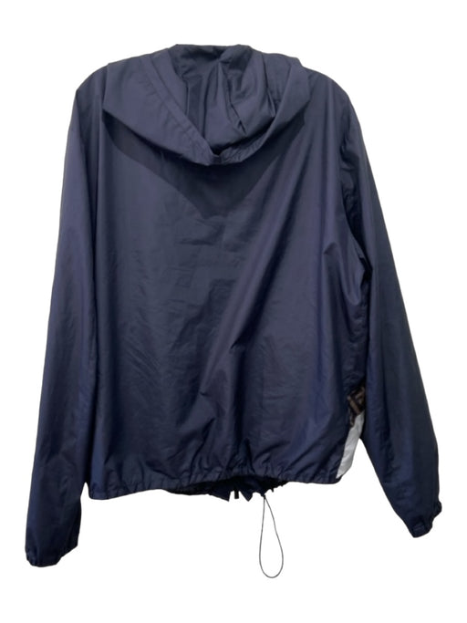 Fendi Size 54 navy blue & multi Polyester Hood Jacket 54