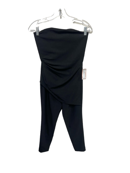 House of CB Size S Black Polyester Blend Strapless Skinny Side Gather Jumpsuit Black / S