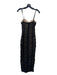 Miss Circle Size XS Black & Beige Polyester Blend Rouched Spaghetti Strap Dress Black & Beige / XS