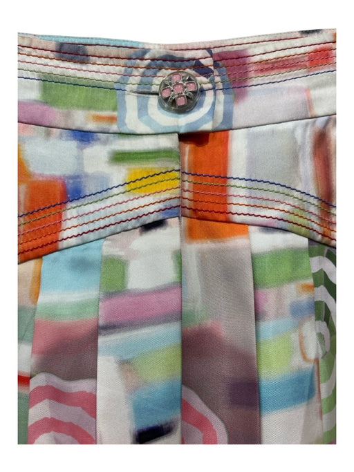 Chanel Size 40 Multicolor Silk Pleated Zip Detail Skirt Multicolor / 40