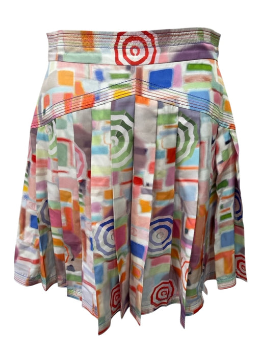 Chanel Size 40 Multicolor Silk Pleated Zip Detail Skirt Multicolor / 40