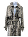 Jonathan Simkhai Size M Beige Polyurethane Python Print Belted Button Front Coat Beige / M