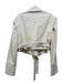 Zara Size XS Off White Cotton Cropped Epaulettes Frayed Detail Jacket Off White / XS