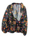 Tibi Size S Black & Multi Polyester floral print Detachable Hood Pockets Jacket Black & Multi / S