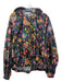 Tibi Size S Black & Multi Polyester floral print Detachable Hood Pockets Jacket Black & Multi / S