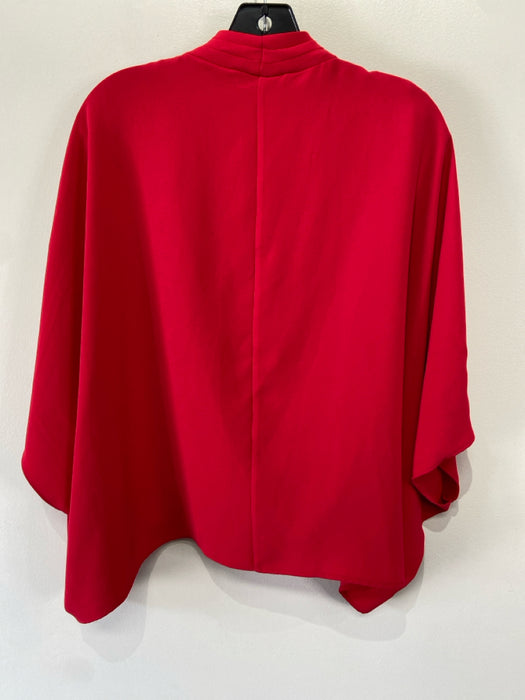 Trina Turk Size L Red Polyester Surplice 1/2 Sleeve Deep V Top