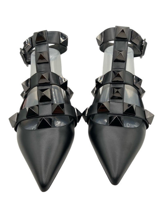 Valentino Garavani Shoe Size 37 Black Leather Upper Open Back Rockstud Flats Black / 37