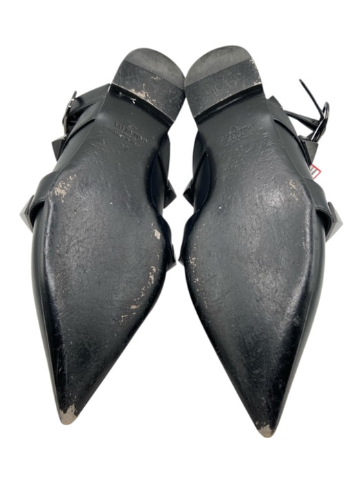 Valentino Garavani Shoe Size 37 Black Leather Upper Open Back Rockstud Flats Black / 37