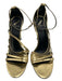 Brian Atwood Shoe Size 9 Gold Leather open toe Strappy Ankle Buckle Pumps Gold / 9