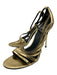 Brian Atwood Shoe Size 9 Gold Leather open toe Strappy Ankle Buckle Pumps Gold / 9