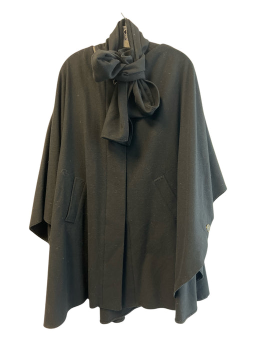 Avoca Size 1 Black No Fabric Tag Button Closure Tie Neck Batwing sleeves Coat Black / 1