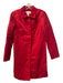 Liz Caliborne Size M Red Nylon Button Front Collar Long Sleeve Knee length Coat Red / M