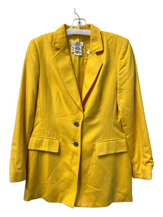 Escada Size 34 Yellow 70% Rabiit blend & wool Double Button Shoulder Pads Jacket Yellow / 34
