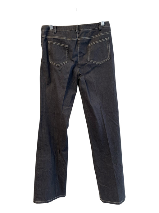 Worth Size 4 Charcoal Cotton Blend 4 Pocket Side Snap Closure Wide Leg Jeans Charcoal / 4