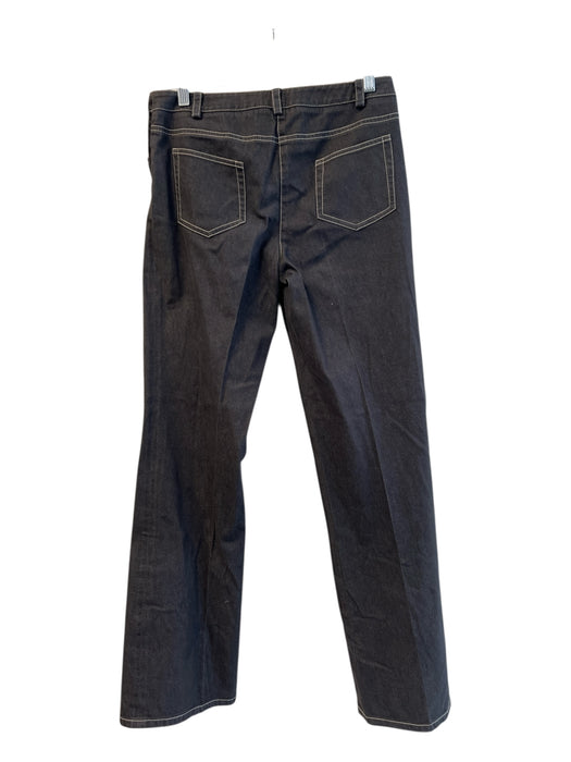 Worth Size 4 Charcoal Cotton Blend 4 Pocket Side Snap Closure Wide Leg Jeans Charcoal / 4