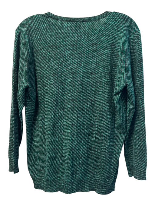 Escada Size L Green Wool Blend Long Sleeve Button Front Round Neck Cardigan Top Green / L