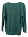 Escada Size L Green Wool Blend Long Sleeve Button Front Round Neck Cardigan Top Green / L