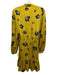 Rebecca Minkoff Size M Yellow & Black Polyester Floral 1/2 Button Dress Yellow & Black / M