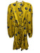 Rebecca Minkoff Size M Yellow & Black Polyester Floral 1/2 Button Dress Yellow & Black / M