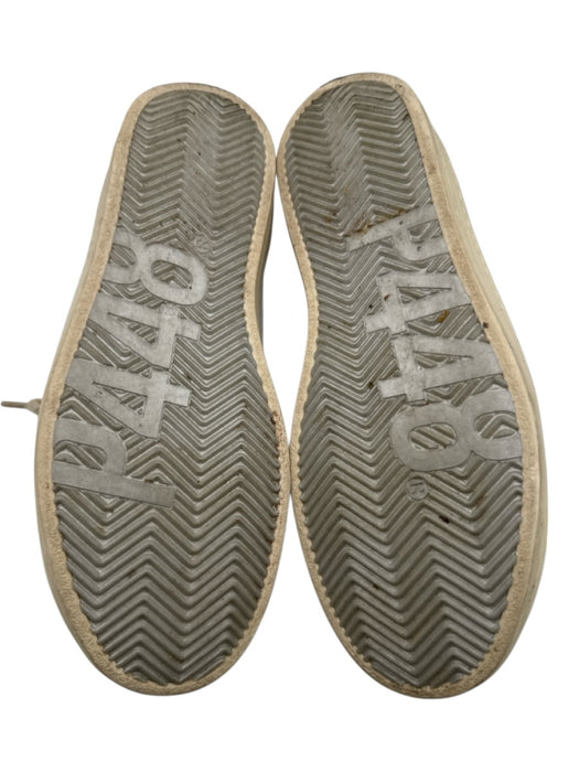 P448 Shoe Size 39 White & Beige Leather Upper Perforated Logo Low Top Sneakers White & Beige / 39
