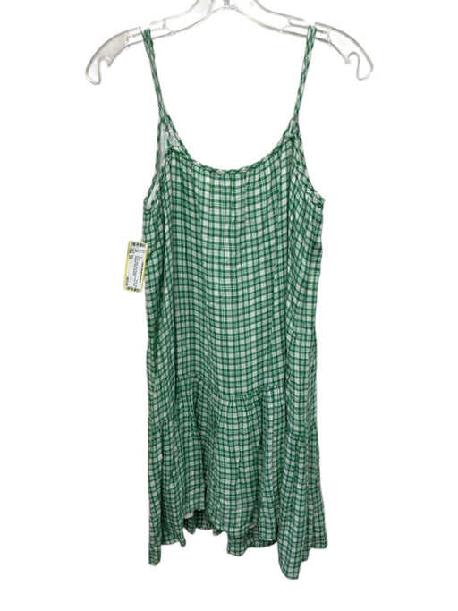 Rails Size XS Green, White, Red Rayon & Linen Plaid Spaghetti Strap Dress Green, White, Red / XS