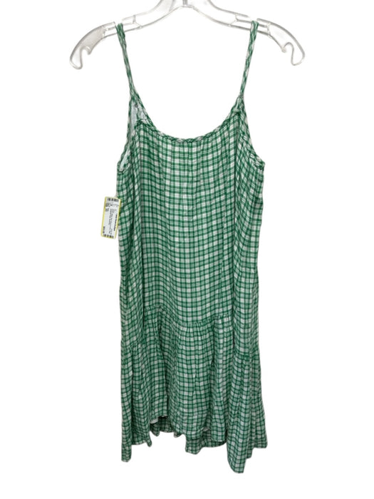 Rails Size XS Green, White, Red Rayon & Linen Plaid Spaghetti Strap Dress Green, White, Red / XS