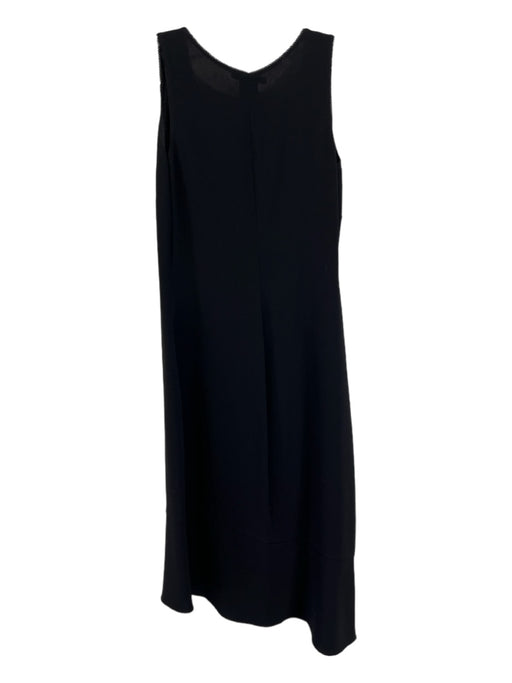 Elie Tahari Size 10 Black Triacetate Blend V Neck Knee Length Trim Detail Dress Black / 10