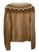 Michael Kors Size M Brown & Cream Wool Blend Crewneck Fair Isle Sweater Brown & Cream / M