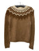 Michael Kors Size M Brown & Cream Wool Blend Crewneck Fair Isle Sweater Brown & Cream / M