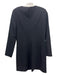 Burberry London Size 10 Black Wool Round Neck Back Zip Long Sleeve Dress Black / 10