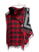 Alexander McQueen Black, Red & White Wool & Cashmere Blend Skulls Plaid Blanket