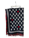 Alexander McQueen Black, Red & White Wool & Cashmere Blend Skulls Plaid Blanket