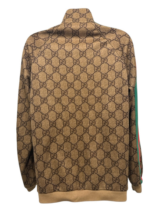 Gucci Size S Brown, Red & Green Cotton & Polyester Long Sleeve Guccissima Jacket Brown, Red & Green / S