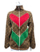 Gucci Size M Brown, Red & Green Cotton & Polyester Long Sleeve Guccissima Jacket Brown, Red & Green / M