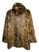 J Crew Size L Brown & Black Faux Fur Acrylic Cheetah Buttons Collar Coat Brown & Black / L