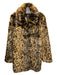 J Crew Size L Brown & Black Faux Fur Acrylic Cheetah Buttons Collar Coat Brown & Black / L