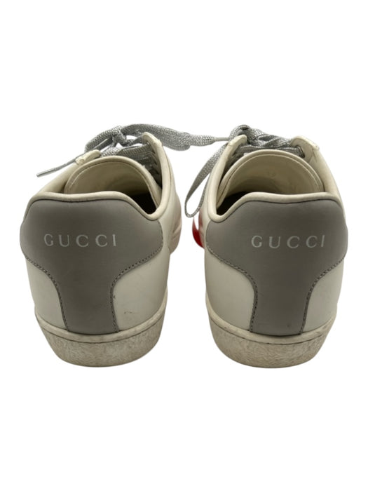 Gucci Shoe Size 39 White & Silver Leather Upper Metallic Thread Solid Sneakers White & Silver / 39