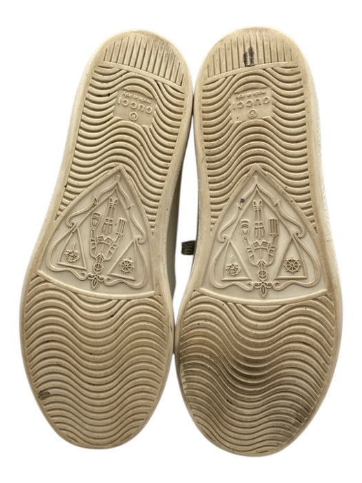 Gucci Shoe Size 39 White & Silver Leather Upper Metallic Thread Solid Sneakers White & Silver / 39
