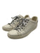 Gucci Shoe Size 39 White & Silver Leather Upper Metallic Thread Solid Sneakers White & Silver / 39