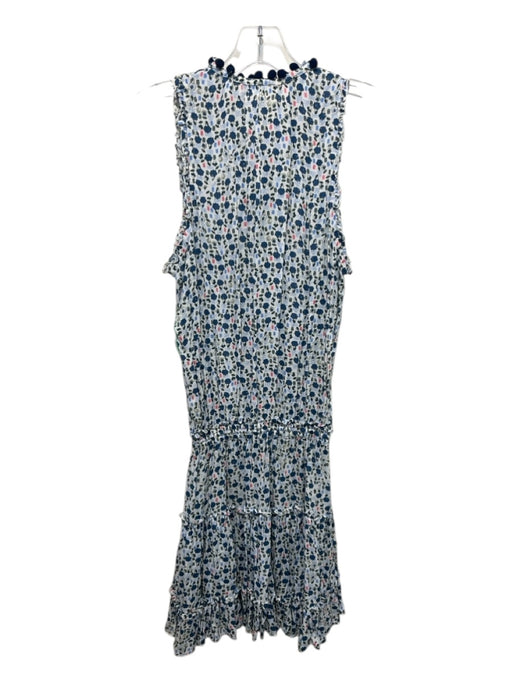 Poupette St. Barth Size XS White, Blue, Pink Viscose Sleeveless Floral Dress White, Blue, Pink / XS