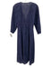 Shoshanna Size Small Navy Blue Cotton Long Sleeve Floral Eyelet Midi Coverup Navy Blue / Small