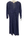 Shoshanna Size Small Navy Blue Cotton Long Sleeve Floral Eyelet Midi Coverup Navy Blue / Small