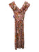 Poupette St. Barth Size Small Pink, Orange, Green Viscose Floral Midi Dress Pink, Orange, Green / Small
