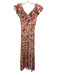 Poupette St. Barth Size Small Pink, Orange, Green Viscose Floral Midi Dress Pink, Orange, Green / Small